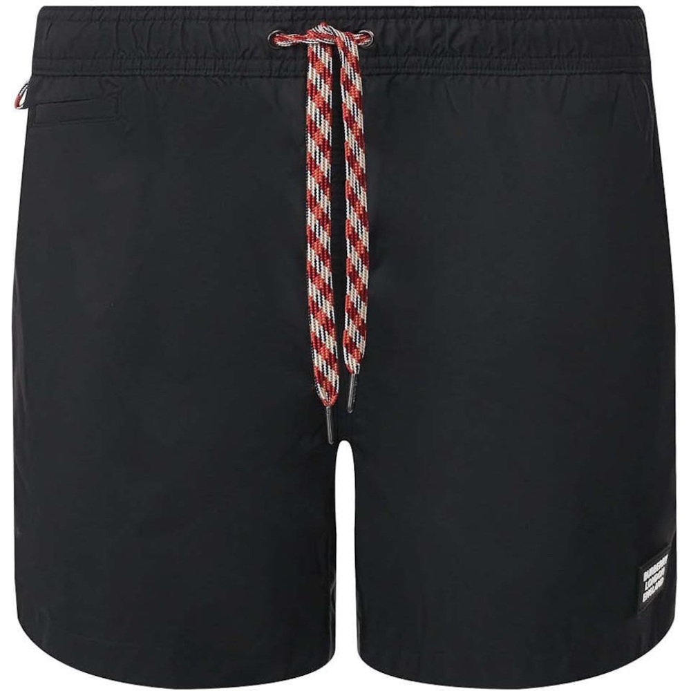Burberry Black Swimwear with Checkered Accent